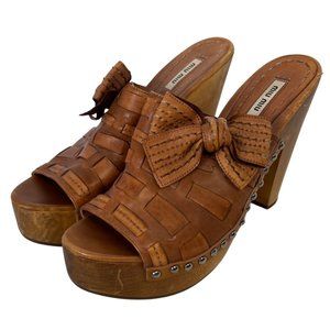 MIU MIU platform open toe clogs